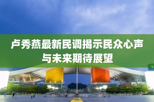 卢秀燕最新民调揭示民众心声与未来期待展望