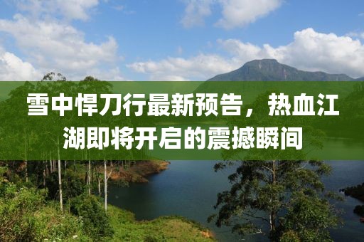 雪中悍刀行最新预告，热血江湖即将开启的震撼瞬间