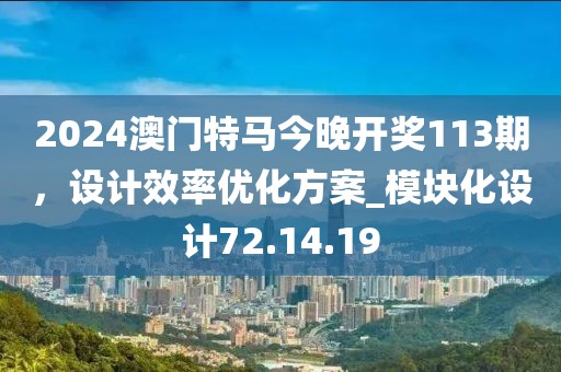 2024澳门特马今晚开奖113期，设计效率优化方案_模块化设计72.14.19