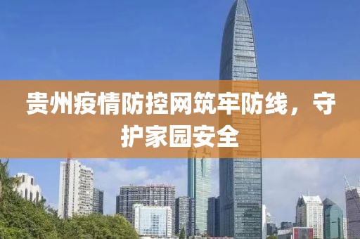 贵州疫情防控网筑牢防线，守护家园安全