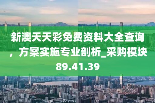 新澳天天彩免费资料大全查询，方案实施专业剖析_采购模块89.41.39