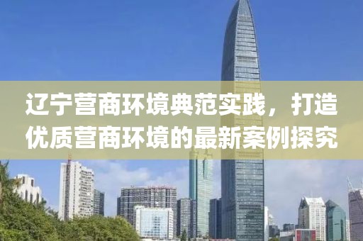 辽宁营商环境典范实践，打造优质营商环境的最新案例探究
