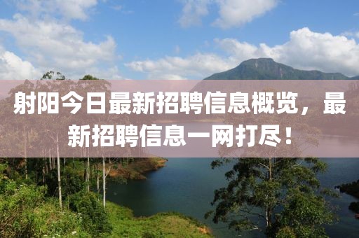 射阳今日最新招聘信息概览，最新招聘信息一网打尽！