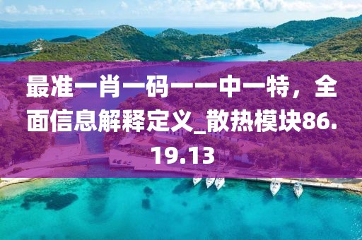 最准一肖一码一一中一特，全面信息解释定义_散热模块86.19.13