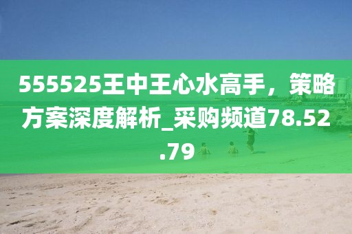 555525王中王心水高手，策略方案深度解析_采购频道78.52.79