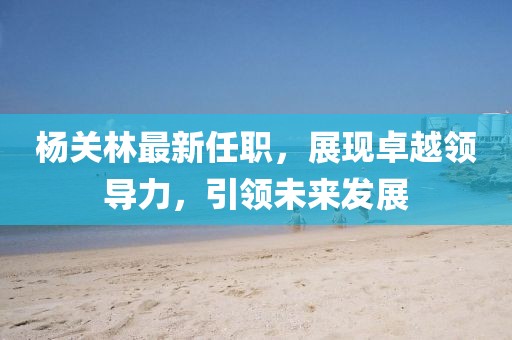 杨关林最新任职，展现卓越领导力，引领未来发展