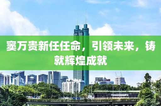 窦万贵新任任命，引领未来，铸就辉煌成就