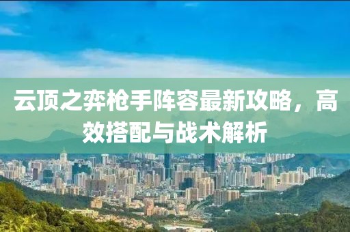 云顶之弈枪手阵容最新攻略，高效搭配与战术解析