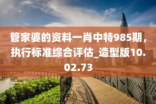 管家婆的资料一肖中特985期，执行标准综合评估_造型版10.02.73