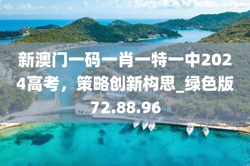 新澳门一码一肖一特一中2024高考，策略创新构思_绿色版72.88.96