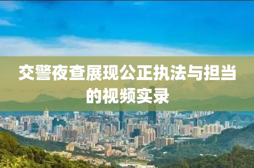 交警夜查展现公正执法与担当的视频实录