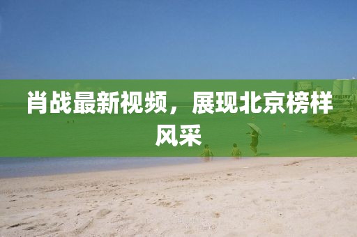 肖战最新视频，展现北京榜样风采