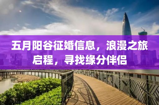 五月阳谷征婚信息，浪漫之旅启程，寻找缘分伴侣