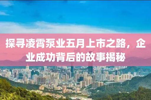探寻凌霄泵业五月上市之路，企业成功背后的故事揭秘