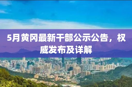 5月黄冈最新干部公示公告，权威发布及详解