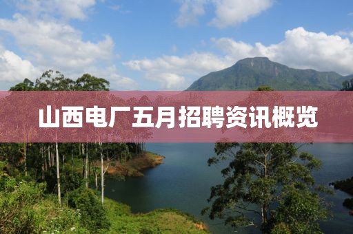 山西电厂五月招聘资讯概览