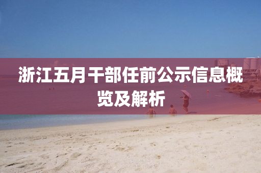 浙江五月干部任前公示信息概览及解析