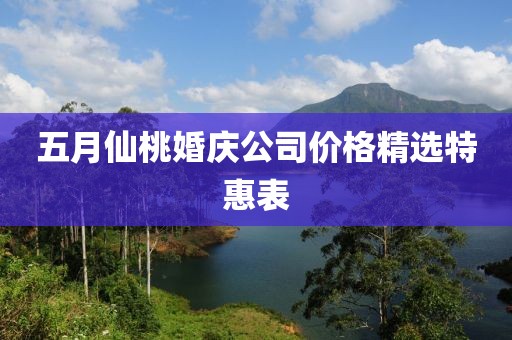 五月仙桃婚庆公司价格精选特惠表