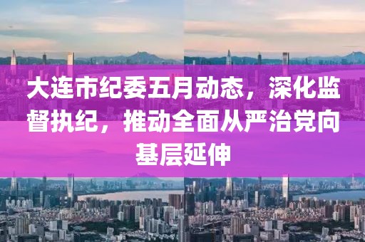 大连市纪委五月动态，深化监督执纪，推动全面从严治党向基层延伸