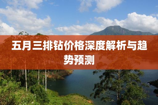 五月三排钻价格深度解析与趋势预测