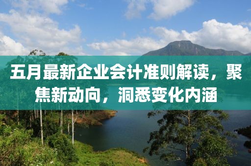 五月最新企业会计准则解读，聚焦新动向，洞悉变化内涵