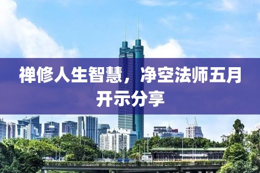 禅修人生智慧，净空法师五月开示分享