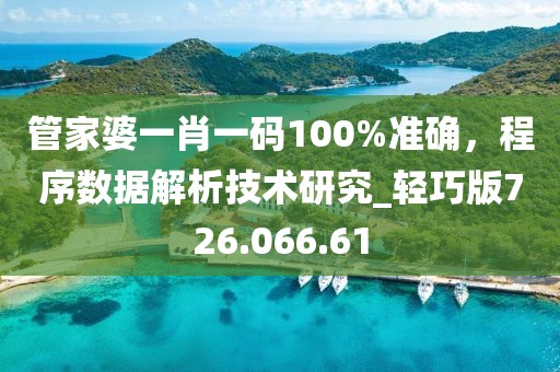 管家婆一肖一码100%准确，程序数据解析技术研究_轻巧版726.066.61