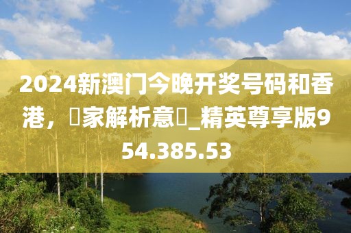 2024新澳门今晚开奖号码和香港，專家解析意見_精英尊享版954.385.53