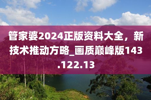 管家婆2024正版资料大全，新技术推动方略_画质巅峰版143.122.13