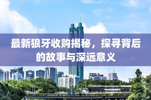 最新狼牙收购揭秘，探寻背后的故事与深远意义