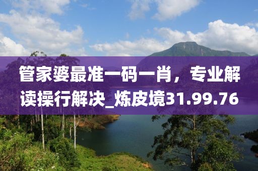 管家婆最准一码一肖，专业解读操行解决_炼皮境31.99.76