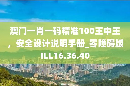 澳门一肖一码精准100王中王，安全设计说明手册_零障碍版ILL16.36.40
