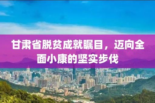 甘肃省脱贫成就瞩目，迈向全面小康的坚实步伐