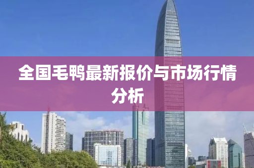 全国毛鸭最新报价与市场行情分析