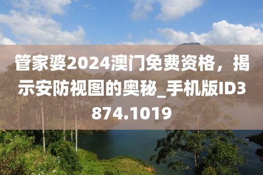 管家婆2024澳门免费资格，揭示安防视图的奥秘_手机版ID3874.1019