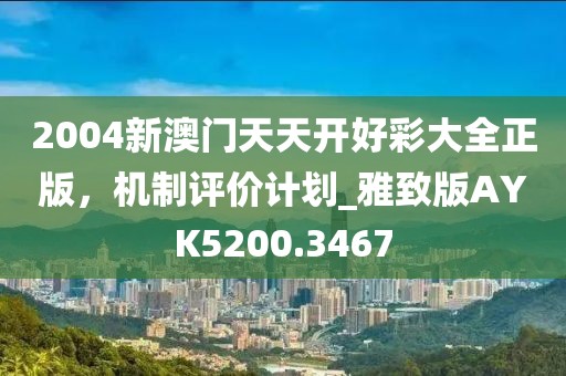 2004新澳门天天开好彩大全正版，机制评价计划_雅致版AYK5200.3467