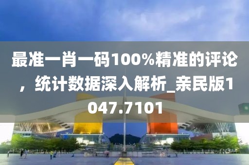 最准一肖一码100%精准的评论，统计数据深入解析_亲民版1047.7101