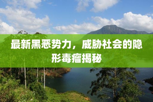 最新黑恶势力，威胁社会的隐形毒瘤揭秘