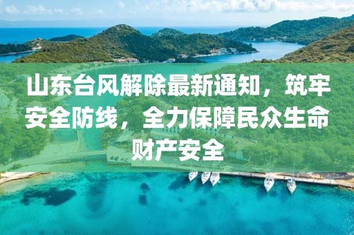 山东台风解除最新通知，筑牢安全防线，全力保障民众生命财产安全