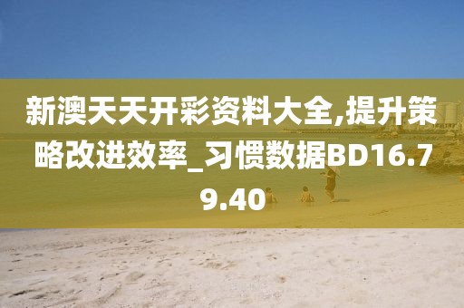 新澳天天开彩资料大全,提升策略改进效率_习惯数据BD16.79.40