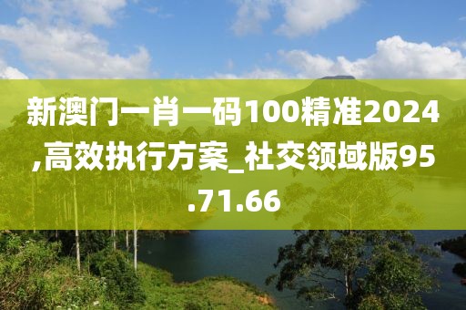新澳门一肖一码100精准2024,高效执行方案_社交领域版95.71.66