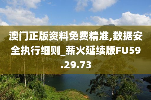 澳门正版资料免费精准,数据安全执行细则_薪火延续版FU59.29.73