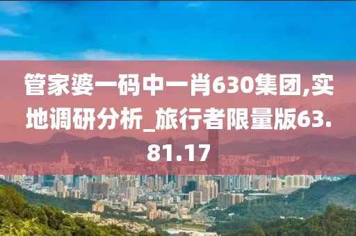 管家婆一码中一肖630集团,实地调研分析_旅行者限量版63.81.17