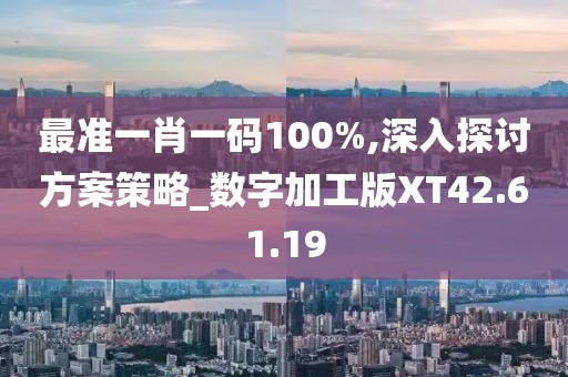 最准一肖一码100%,深入探讨方案策略_数字加工版XT42.61.19