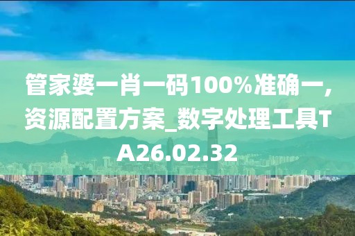 管家婆一肖一码100%准确一,资源配置方案_数字处理工具TA26.02.32