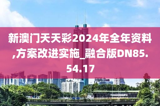 新澳门天天彩2024年全年资料,方案改进实施_融合版DN85.54.17