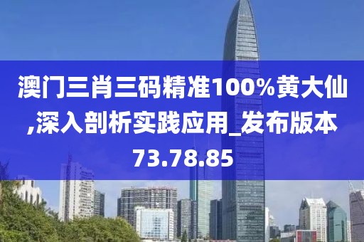 澳门三肖三码精准100%黄大仙,深入剖析实践应用_发布版本73.78.85