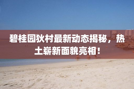 碧桂园狄村最新动态揭秘，热土崭新面貌亮相！