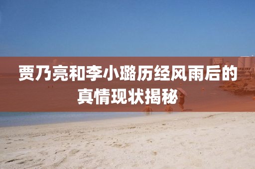 贾乃亮和李小璐历经风雨后的真情现状揭秘